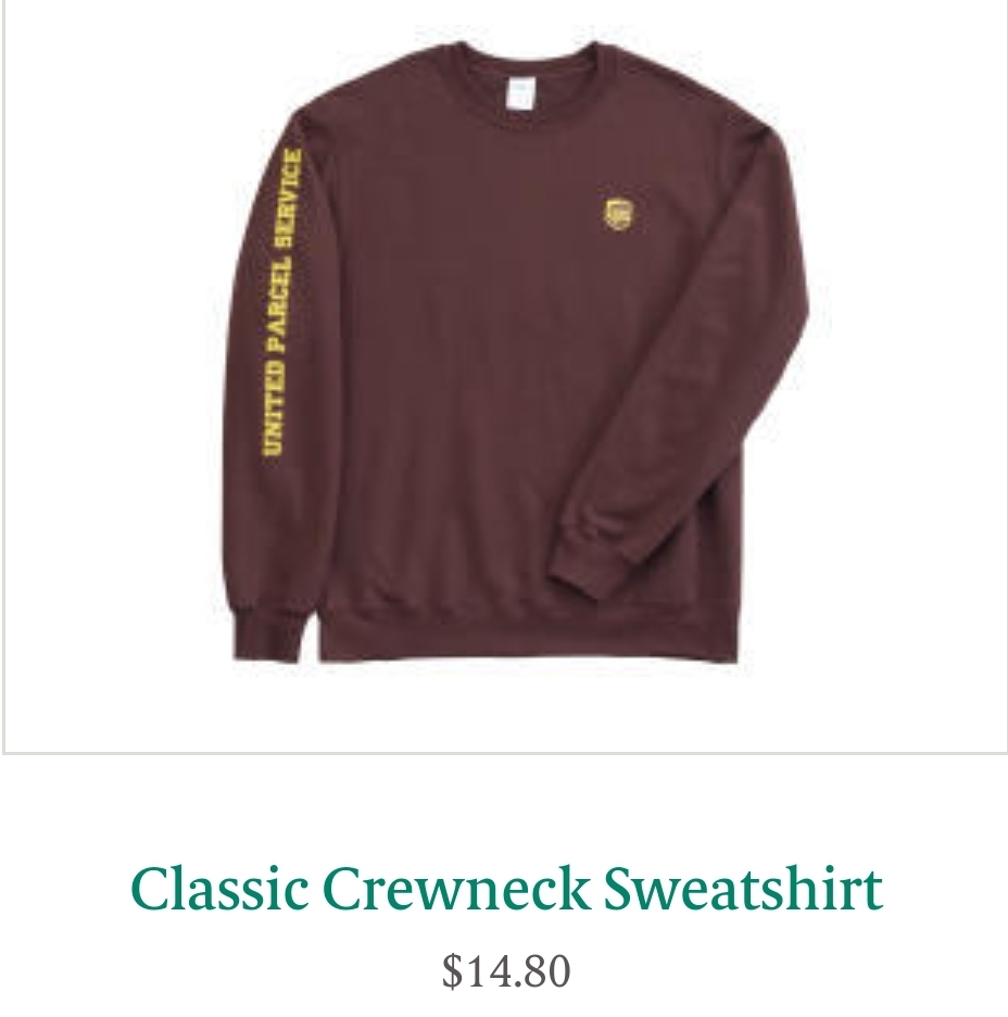 Website for UPS merch BrownCafe UPSers talking about UPS