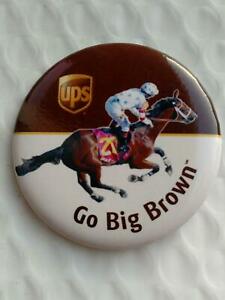 2008 United Parcel Service UPS Go Big Brown Horse Racing Pin Back Button |  eBay